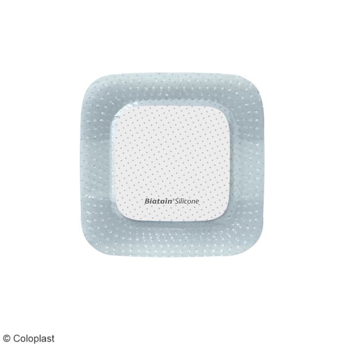 Biatain Silicone Schaumverband, sanft haftend, 7,5 cm x 7,5 cm, steril, 10 Stück