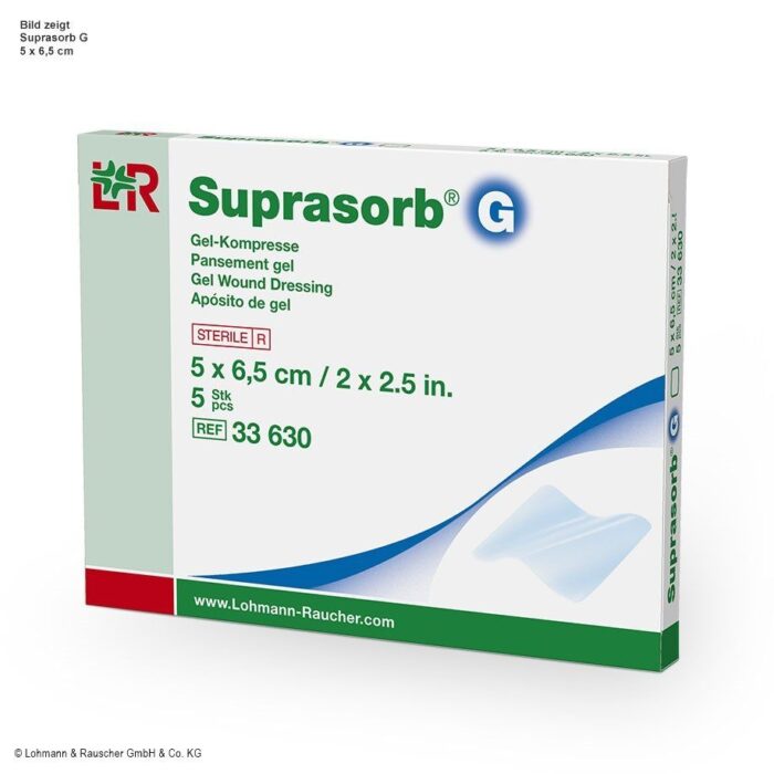 Suprasorb G Gelkompressen, 10 cm x 10 cm, 5 Stück