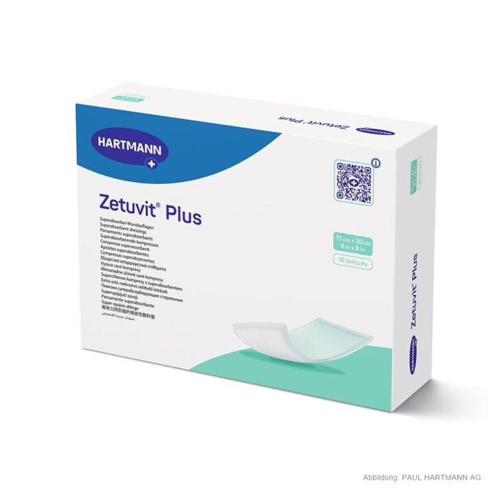Zetuvit Plus Saugkompressen, 15 cm x 20 cm, steril, 10 Stück