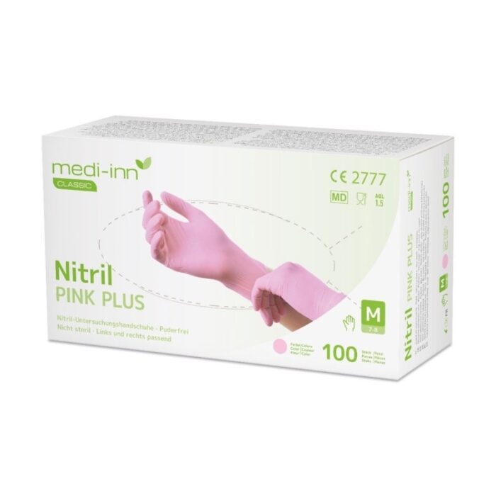 Nitril Pink Plus, Nitrilhandschuhe, puderfrei, unsteril, pink, Gr. XS, 100 Stück