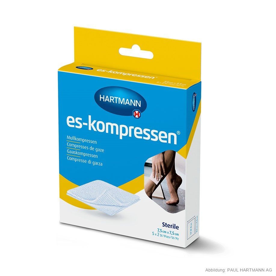 ES-Kompressen, steril, 7,5 cm x 7,5 cm, 8-fach, 5 x 2 Stück