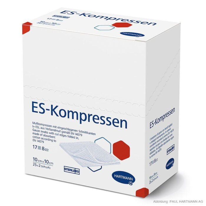 ES-Kompressen, steril, 10 cm x 10 cm, 8-fach, 25 x 2 Stück