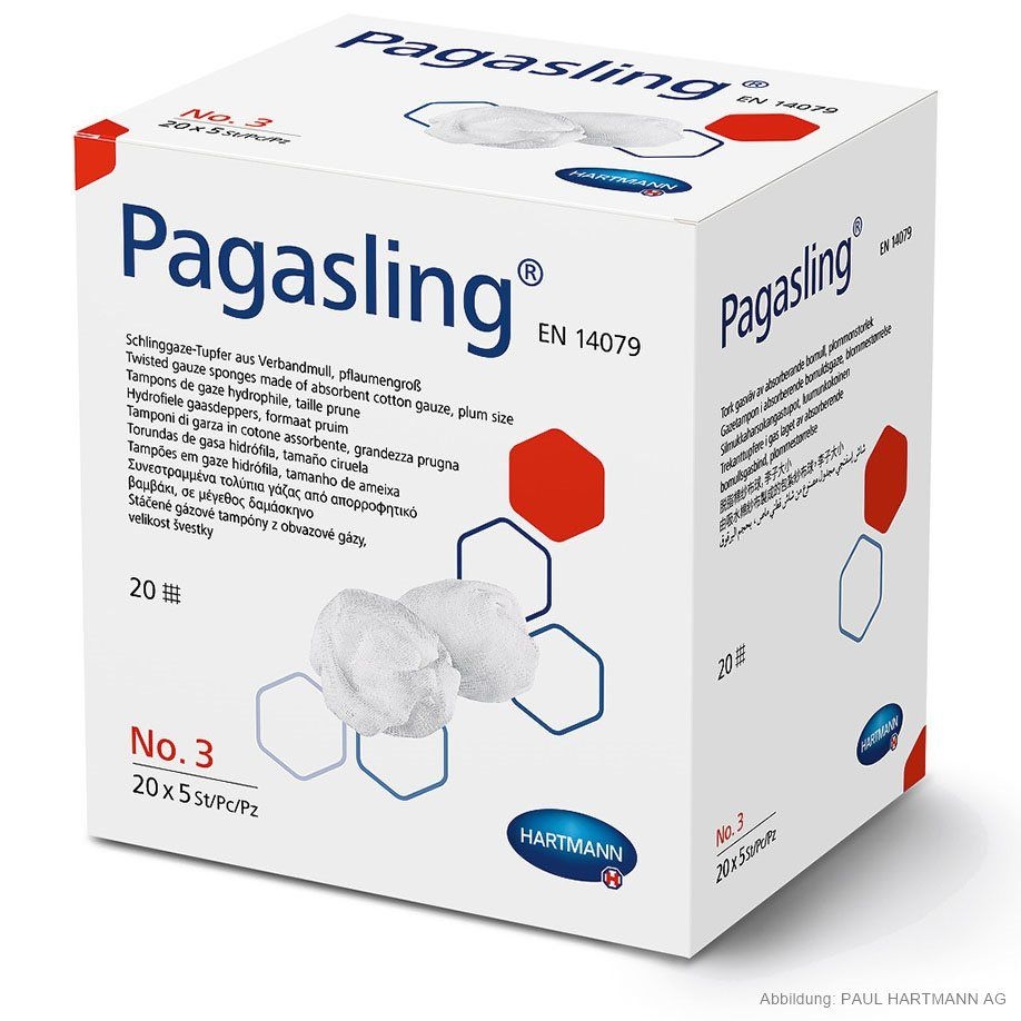 Pagasling Schlinggazetupfer, pflaumengroß Gr. 3, 20 x 5 Stück