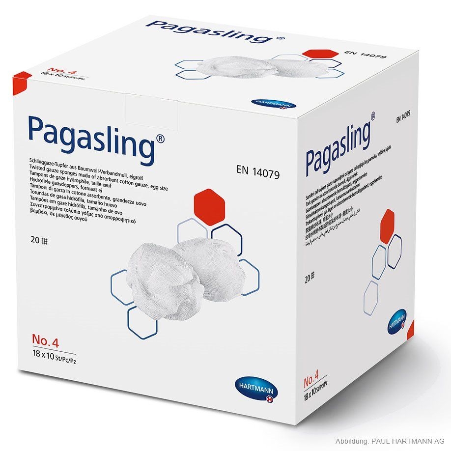 Pagasling Schlinggazetupfer, eigross, steril, Gr. 4, 18 x 10 Stück
