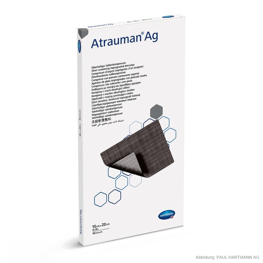 Atrauman Ag Salbenkompressen, 10 cm x 20 cm, steril, 10 Stück