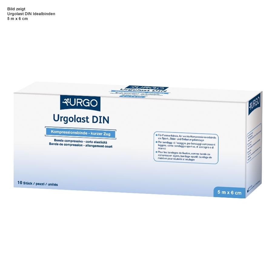 Urgolast DIN - kurzer Zug, 5 m x 8 cm, weiß, 10 Stück