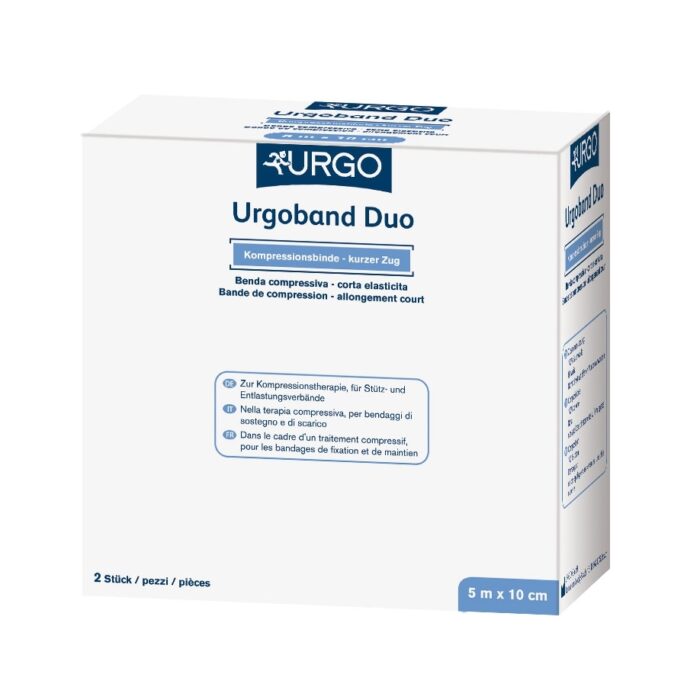 Urgoband Duo Kompressionsbinden, 5 m x 10 cm, hautfarben, 2 Stück