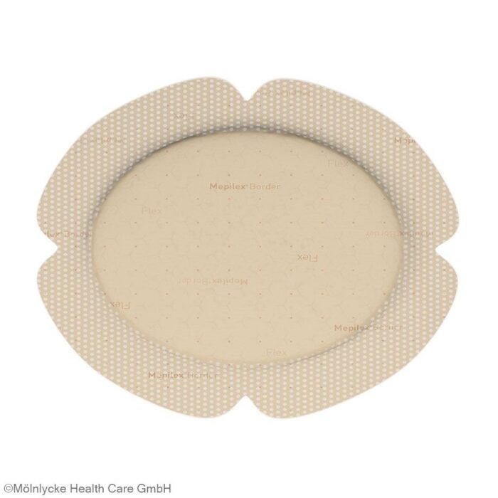 Mepilex Border Flex Schaumverband, 13 cm x 16 cm, oval, steril, 5 Stück