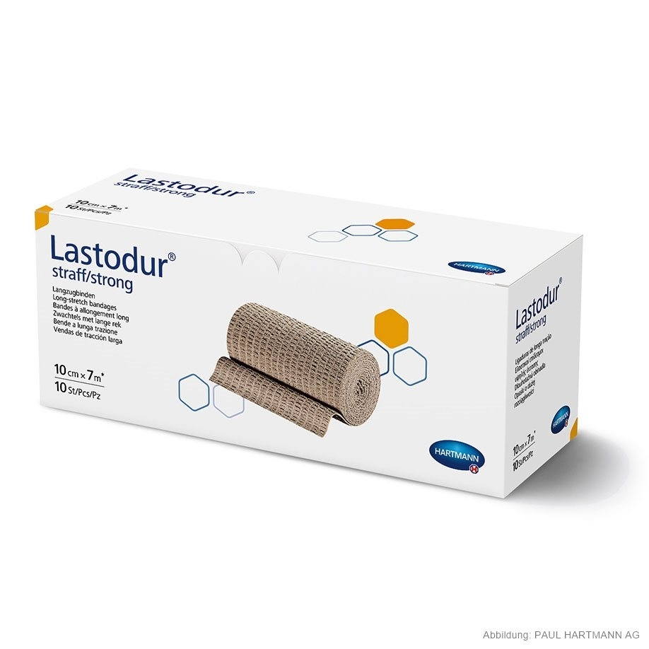 Lastodur straff, 7 m x 10 cm, hautfarben, 10 Stück