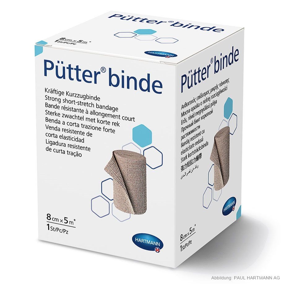 Pütterbinde, 5 m x 8 cm, hautfarben, 1 Stück