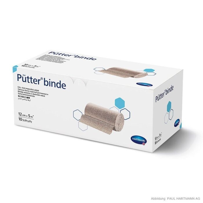 Pütterbinden, 5 m x 12 cm, hautfarben, 10 Stück