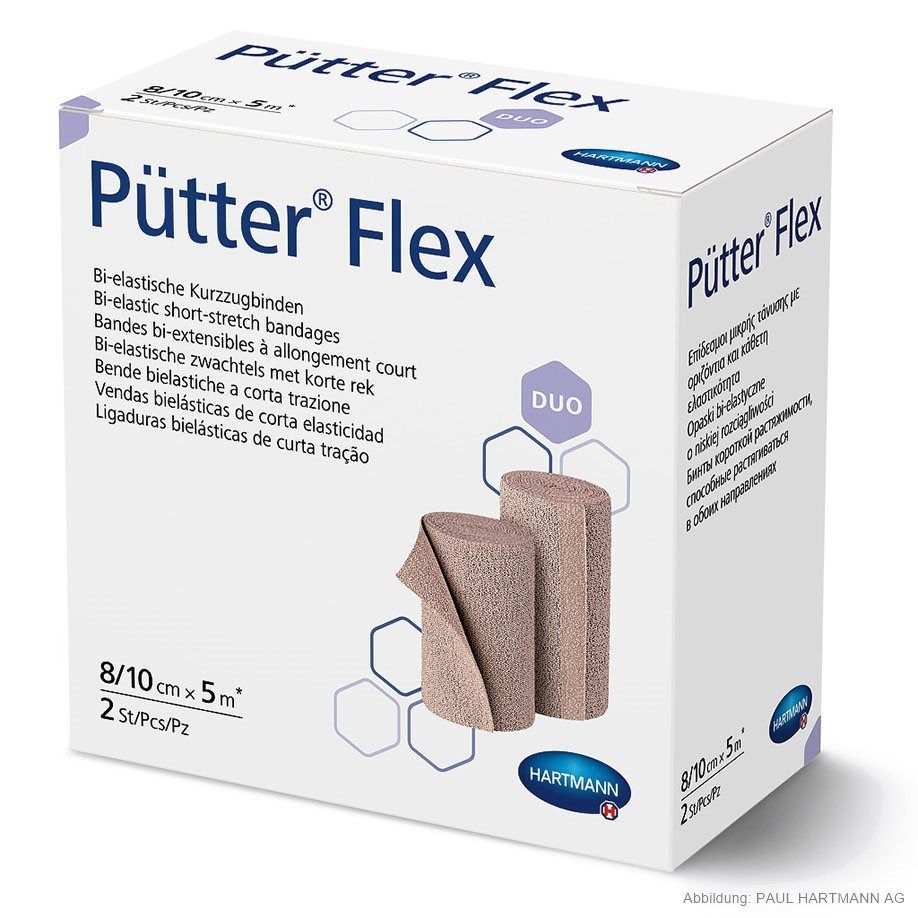 Pütterflex Duo, 5 m x 8/10 cm, hautfarben, 2 Stück