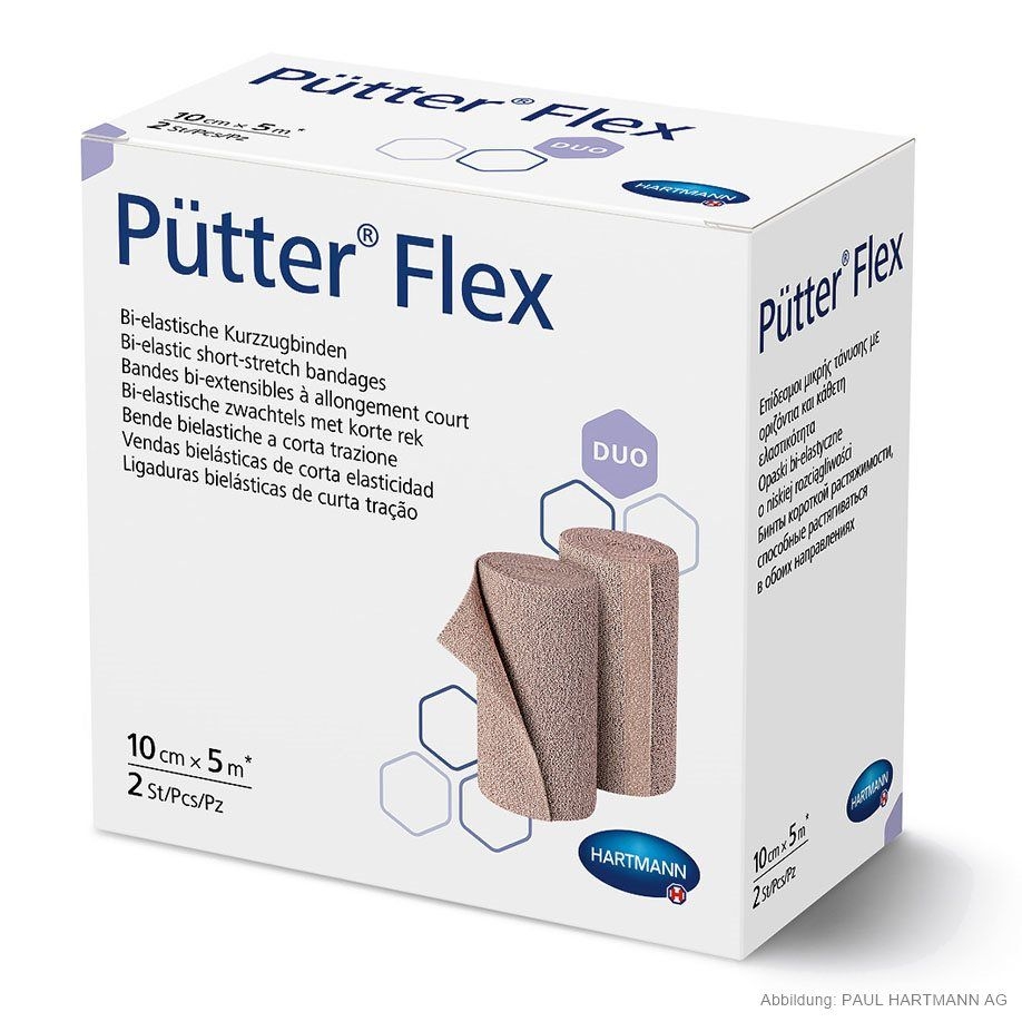 Pütterflex Duo, 5 m x 10 cm, hautfarben, 2 Stück