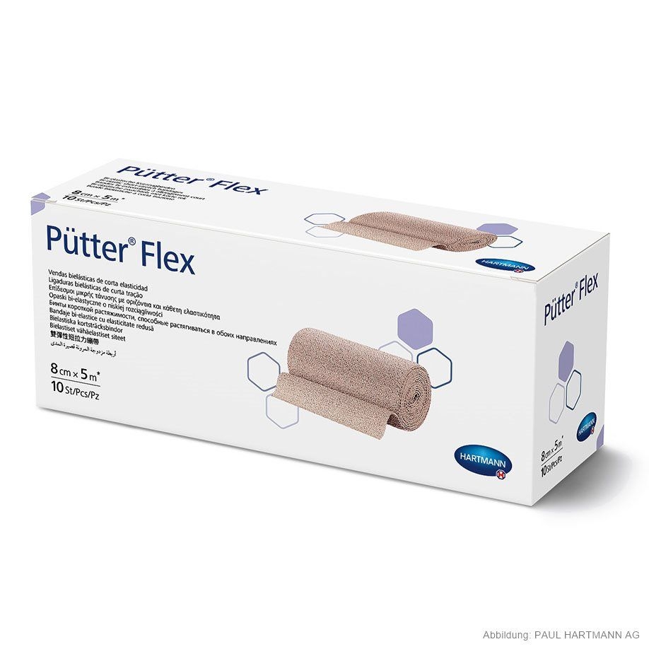 Pütterflex, 5 m x 8 cm, hautfarben, 10 Stück