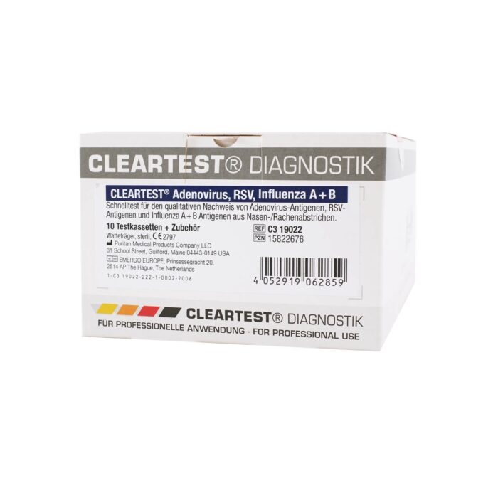 Cleartest Adenovirus, RSV, Influenza A+B, 10 Stück