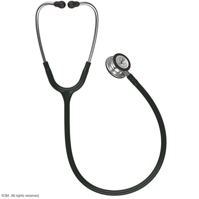 Littmann Classic III, Stethoskop, Edelstahl-Doppelkopf, schwarz, 43 mm Ø, 1 Stück