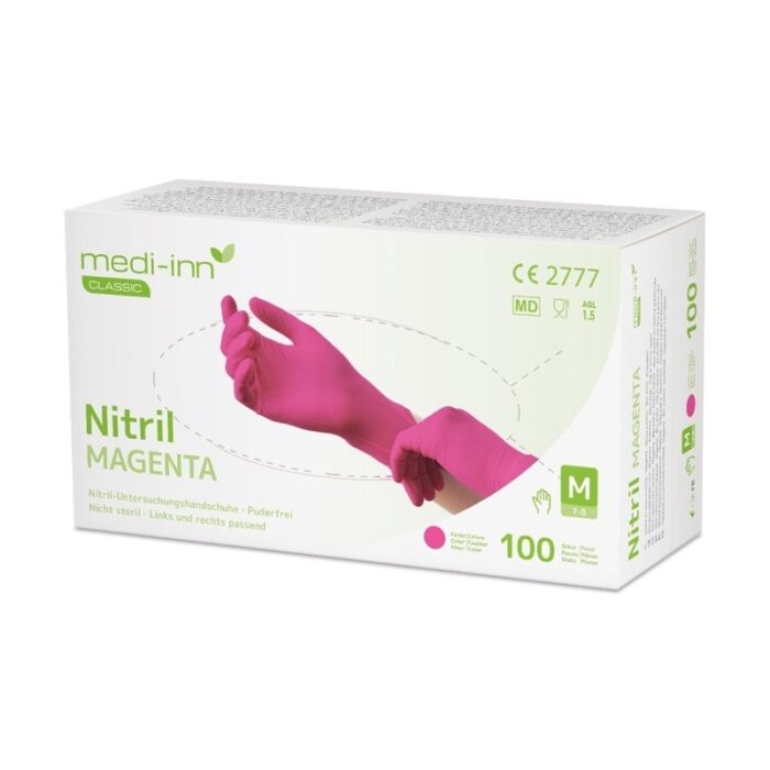 Nitril Magenta, Nitrilhandschuhe, puderfrei, unsteril, magenta, Gr. S, 10 x 100 Stück