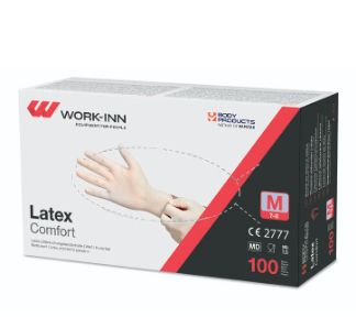 Work-Inn Latex Comfort, Latexhandschuhe, puderfrei, unsteril, Gr. L, 10 x 100 Stück