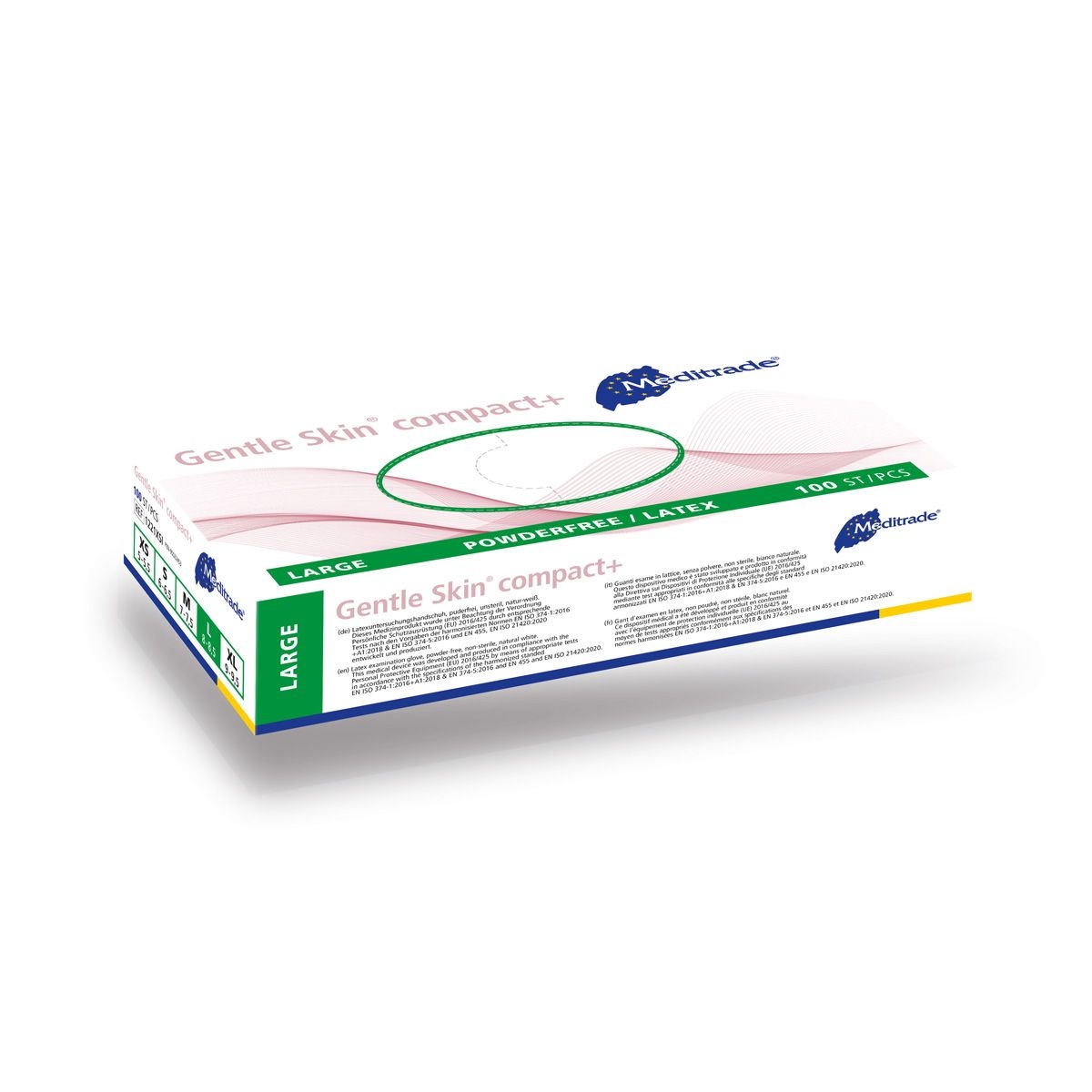 Gentle Skin compact+, Latexhandschuhe, puderfrei, unsteril, Gr. L, 100 Stück