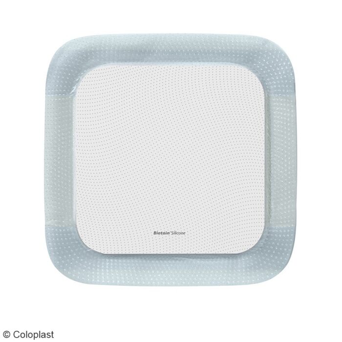 Biatain Silicone Schaumverband, sanft haftend, 17,5 cm x 17,5 cm, steril, 5 Stück
