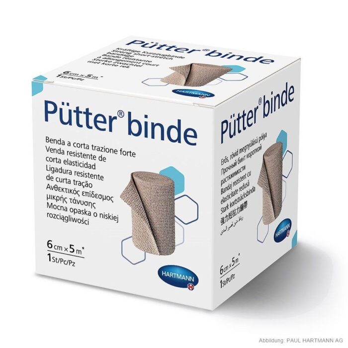 Pütterbinde, 5 m x 6 cm, hautfarben,1 Stück