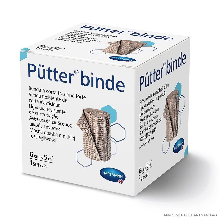 Pütterbinde, 5 m x 6 cm, hautfarben,1 Stück