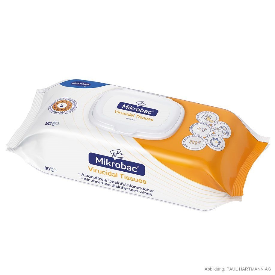 Mikrobac Virucidal Tissues, 18 cm x 20 cm, 80 Tücher