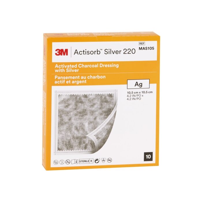 Actisorb 220 Silver, 10,5 cm x 10,5 cm, steril, 10 Stück