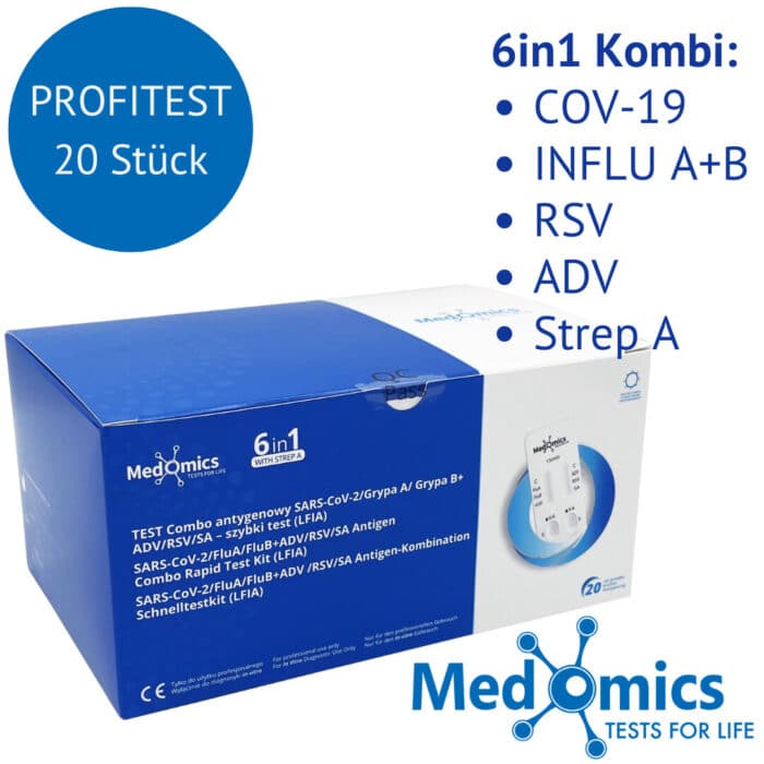 Medomics 6 in 1 Kombitest, 20 Testkits