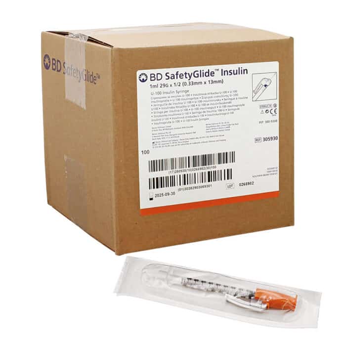 BD SafetyGlide Insulinspritzen 1 ml