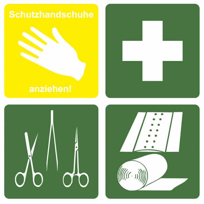 Block-Piktogramm ERSTE-HILFE